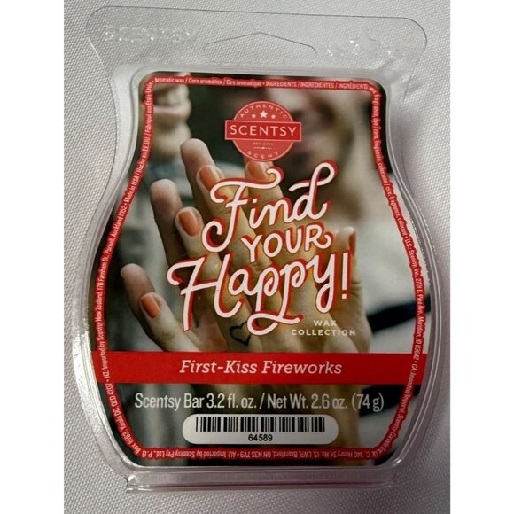 Scentsy 'Find Your Happy - First-Kiss Fireworks' Scented Wax Melts NEW Authentic - Picture 1 of 2